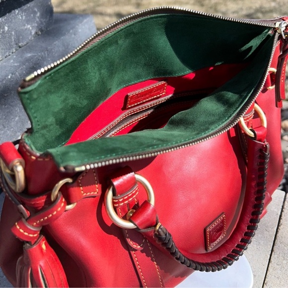 Dooney & Bourke Red Florentine Leather Satchel EUC - Picture 5 of 7